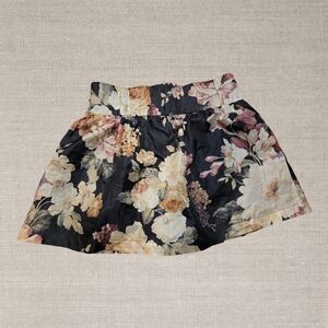 Arden B Black Floral Skirt